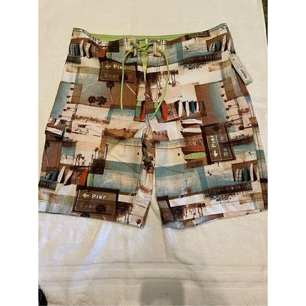 NWT Men’s Arizona Jeans Co. Board Shorts Brown Size 34